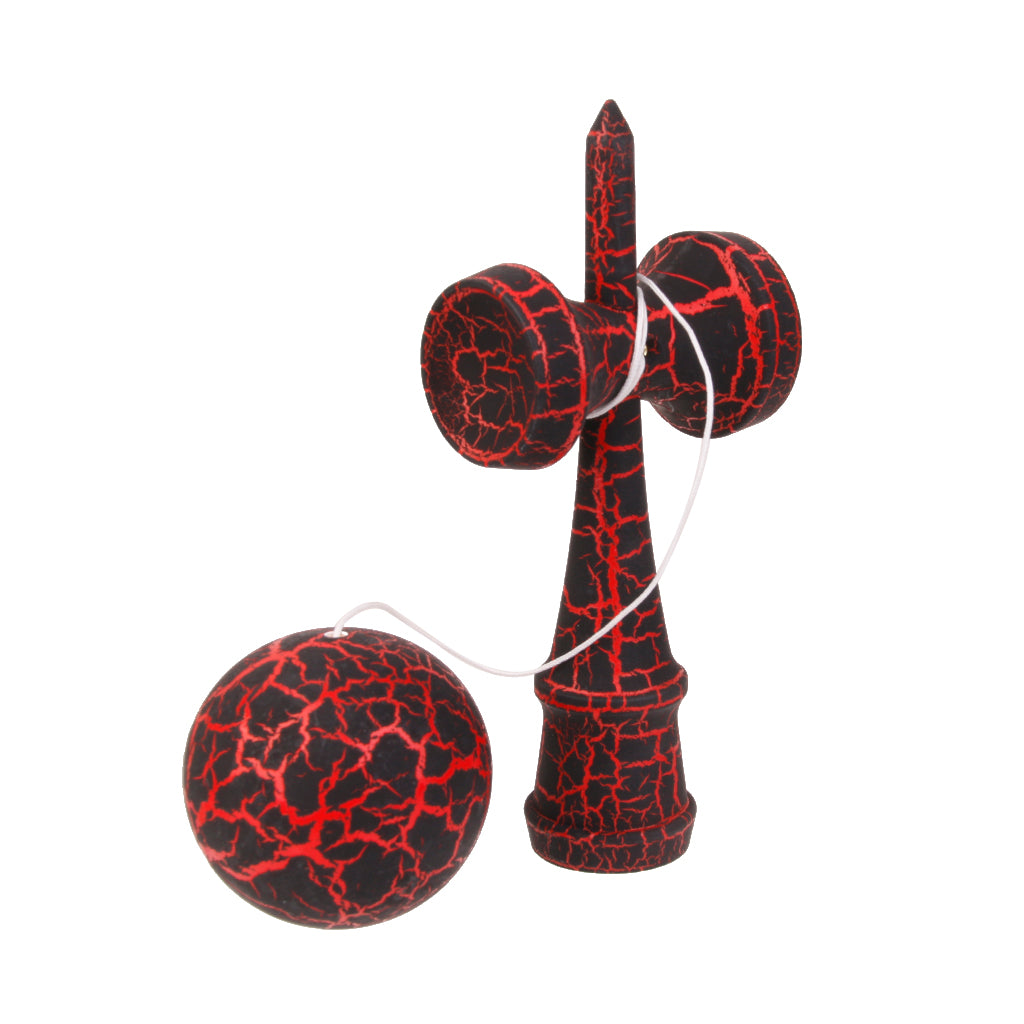 Wooden Crack Paint Kendama Toys- Red