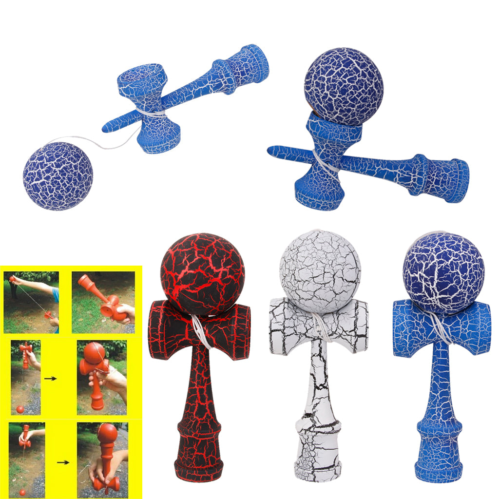 Wooden Crack Paint Kendama Toys- Blue