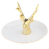 Ceramic Ring Holder Dish Jewelry Organizer Tray White Dish Gold Elk