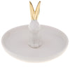 Ceramic Ring Holder Dish Jewelry Organizer Tray White Dish Rabbit