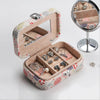 Small PU Leather Travel Jewelry Box Case for Rings Earrings Necklace Style 1