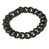 Men's Biker Stainless Steel Bracelet Curb Chain Link Bangle Wristband Black