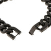 Men's Biker Stainless Steel Bracelet Curb Chain Link Bangle Wristband Black