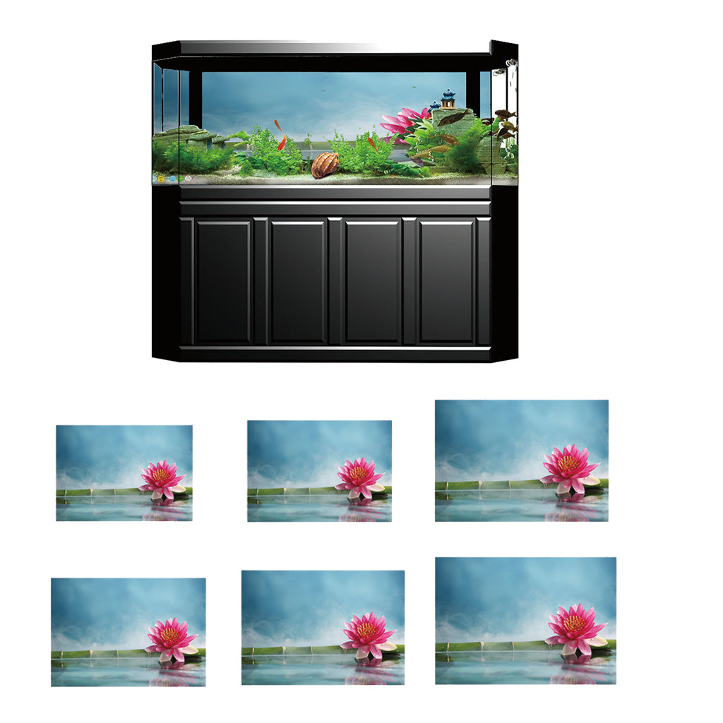 Aquarium Fish Tank HD One Side Adhesive Background Lotus Picture XS