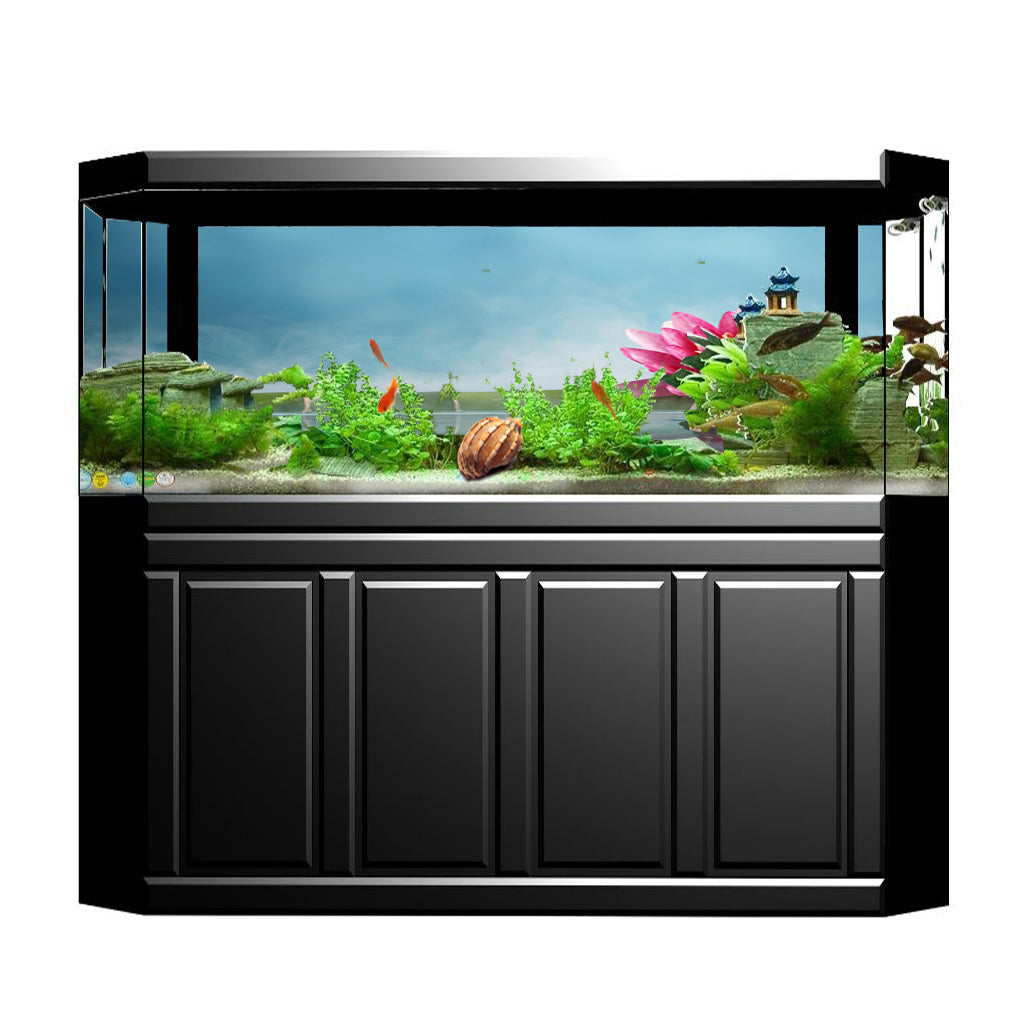 Aquarium Fish Tank HD One Side Adhesive Background Lotus Picture XS