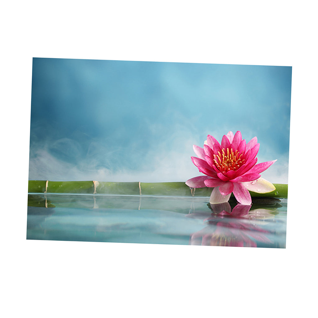 Aquarium Fish Tank HD One Side Adhesive Background Lotus Picture XS