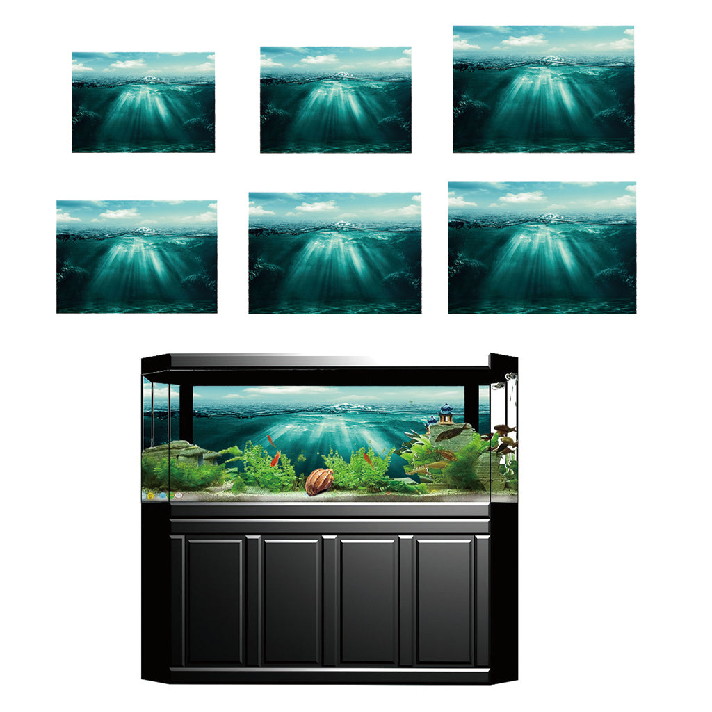 Aquarium Background Fish Tank Static Cling Wallpaper Sticker 61x30cm