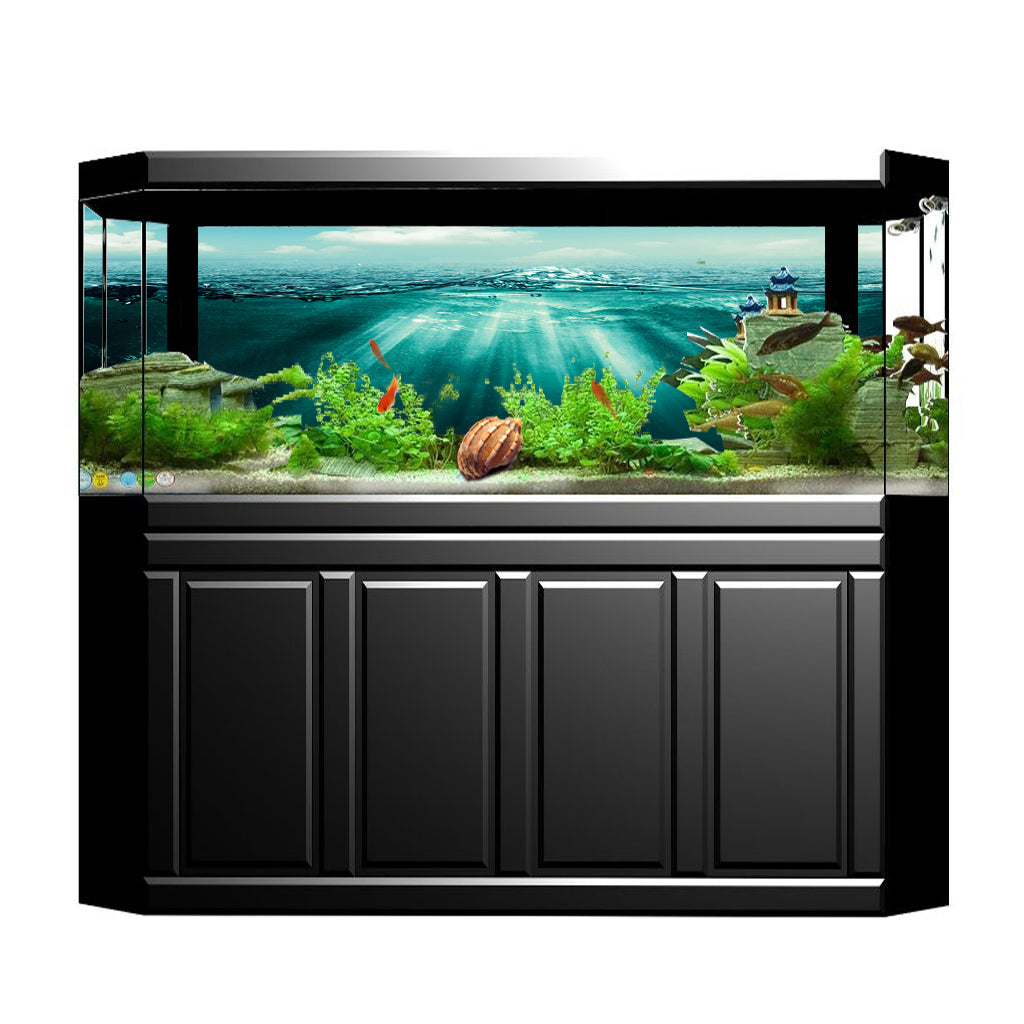 Aquarium Background Fish Tank Static Cling Wallpaper Sticker 61x30cm