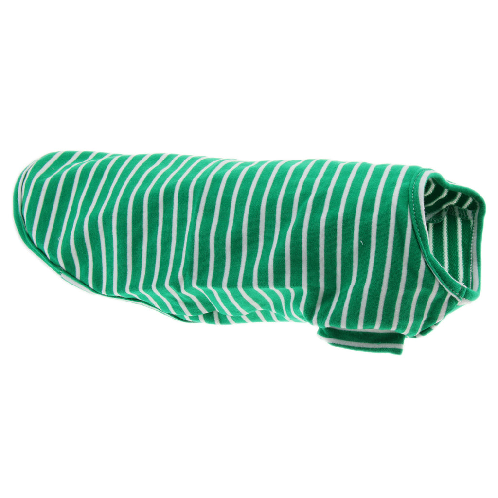 Pet Cat Striped Pajamas Kitten Comfortable Cotton Clothes Shirt Green