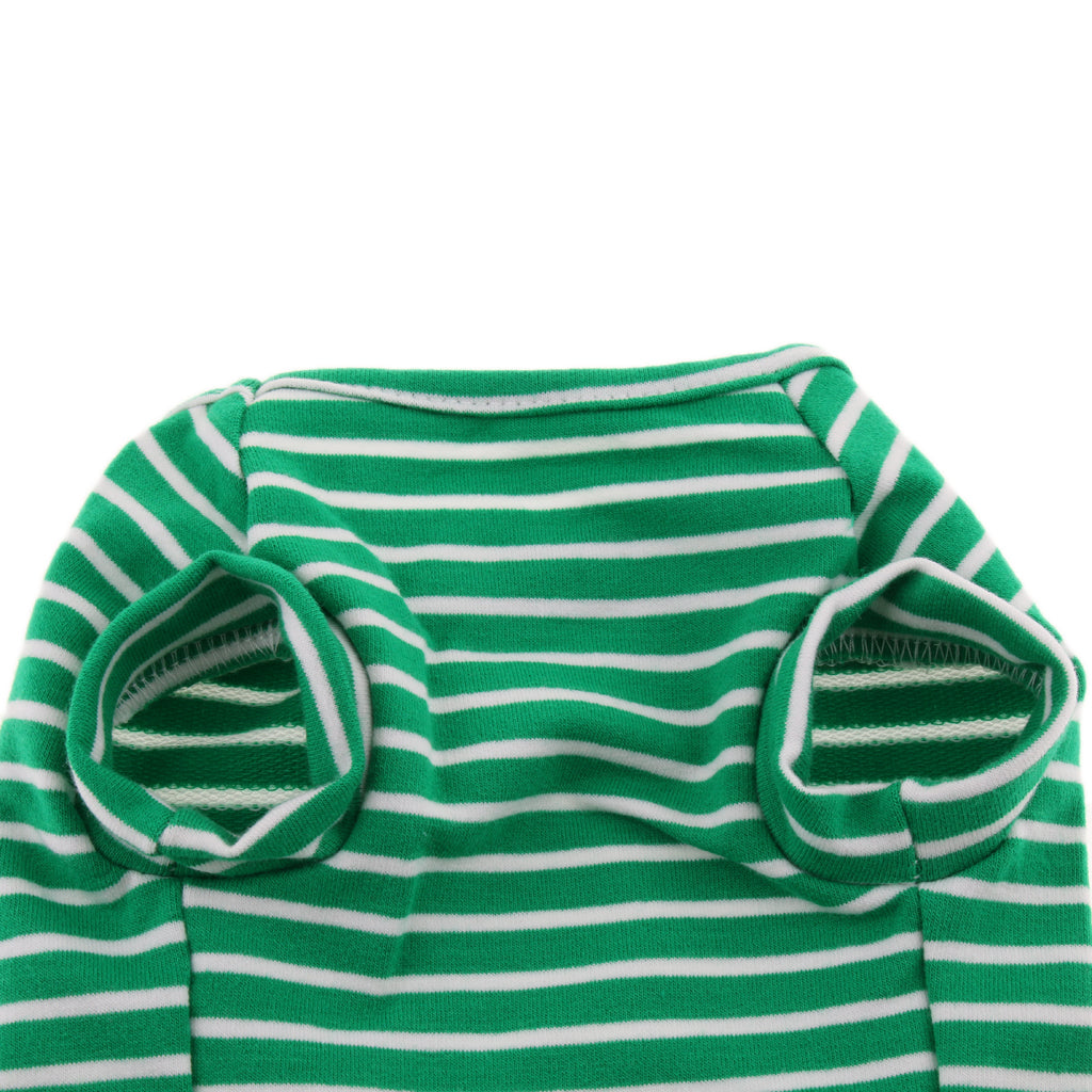 Pet Cat Striped Pajamas Kitten Comfortable Cotton Clothes Shirt Green