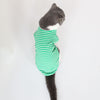 Pet Cat Striped Pajamas Kitten Comfortable Cotton Clothes Shirt Green