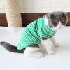 Pet Cat Striped Pajamas Kitten Comfortable Cotton Clothes Shirt Green