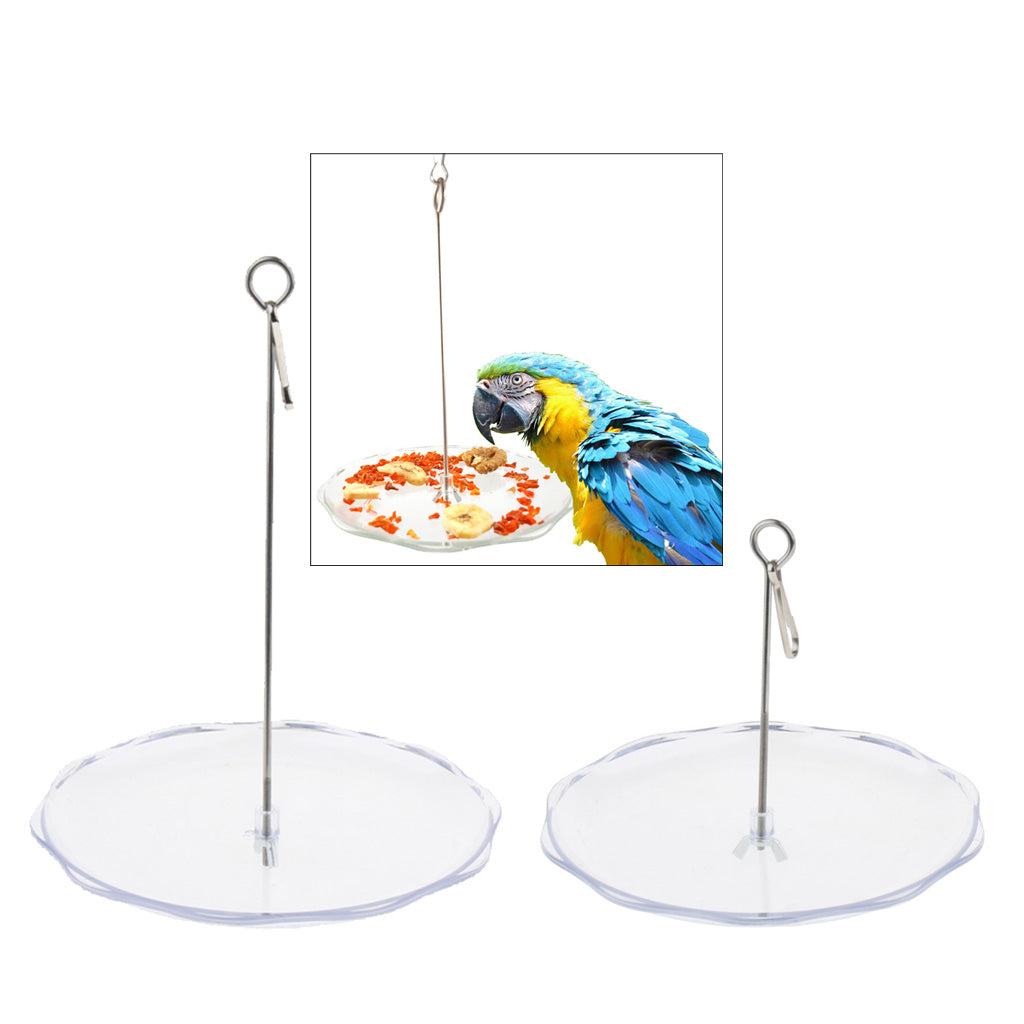 Parrot Food Holder Fruits Fork Plastic Plate Stand Pets Birds Spear Tool  S