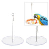 Parrot Food Holder Fruits Fork Plastic Plate Stand Pets Birds Spear Tool  S
