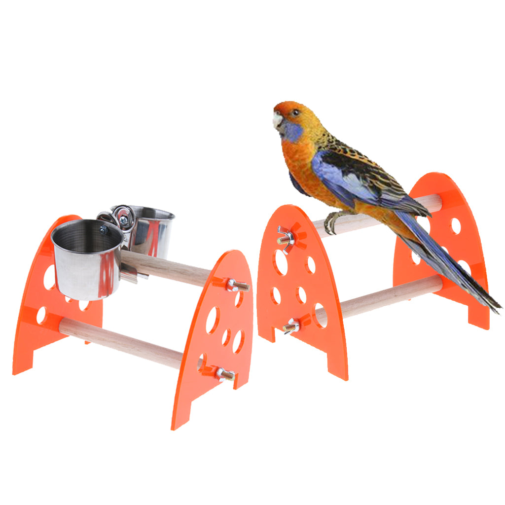 Pet Bird Parrot Table Perch for Standing and Rest No Cup