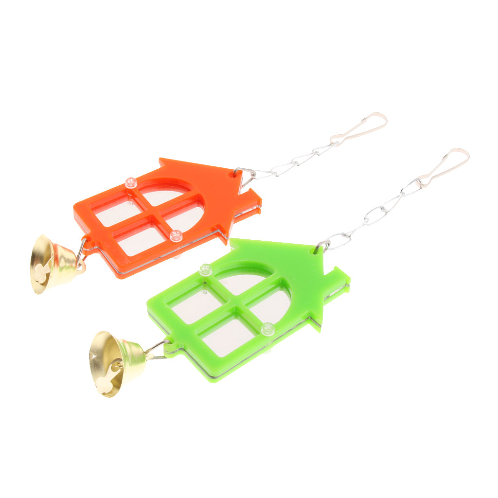 2Pcs / Set Pet Bird Mirror Toy Parrot Mirrors with Bell 2