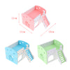 Small Animals Hamster House Cages Wooden Squirrel Villa Hut Play Toy pink