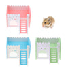 Small Animals Hamster House Cages Wooden Squirrel Villa Hut Play Toy pink