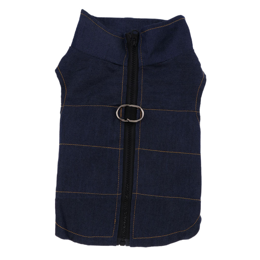 Spring Summer Denim Vest Coat Clothes T Shirt for Pet Dog  Deep Blue-XXL