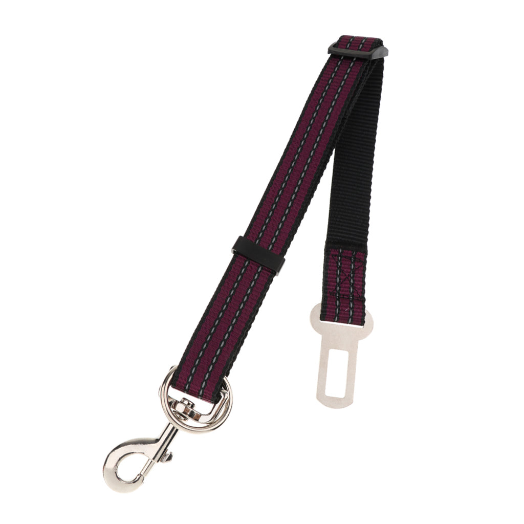 Adjustable Pet Dog Cat Car Seat Belt Strap Restraint Safety Leads Purple