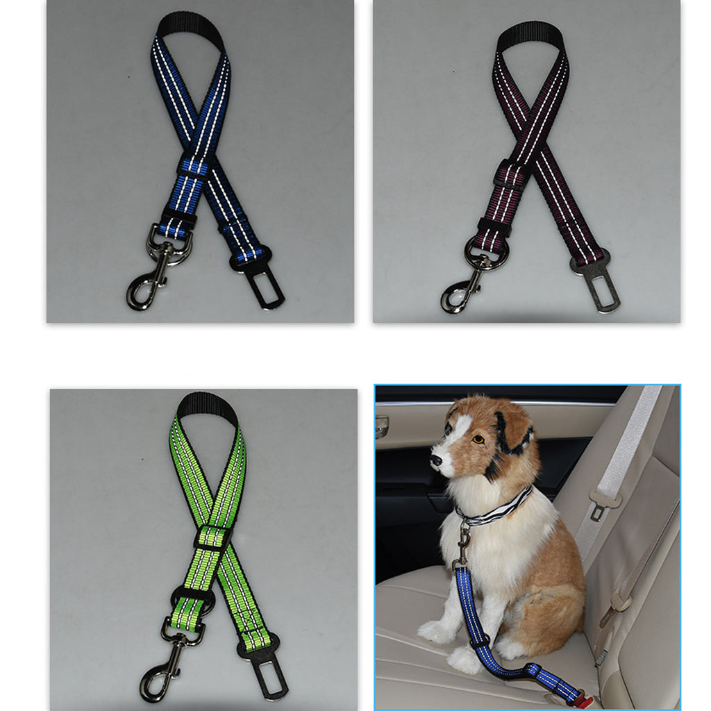 Adjustable Pet Dog Cat Car Seat Belt Strap Restraint Safety Leads Purple