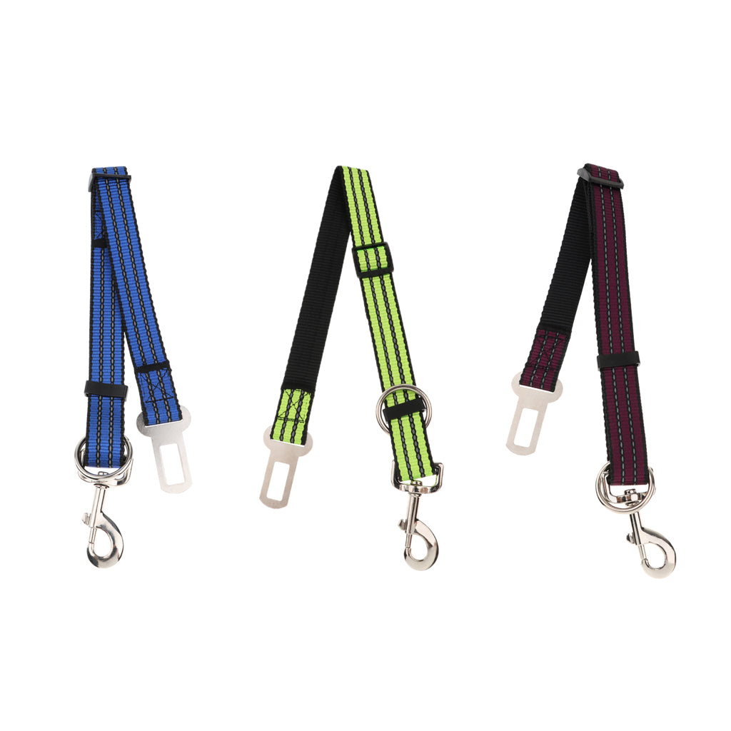 Adjustable Pet Dog Cat Car Seat Belt Strap Restraint Safety Leads Purple