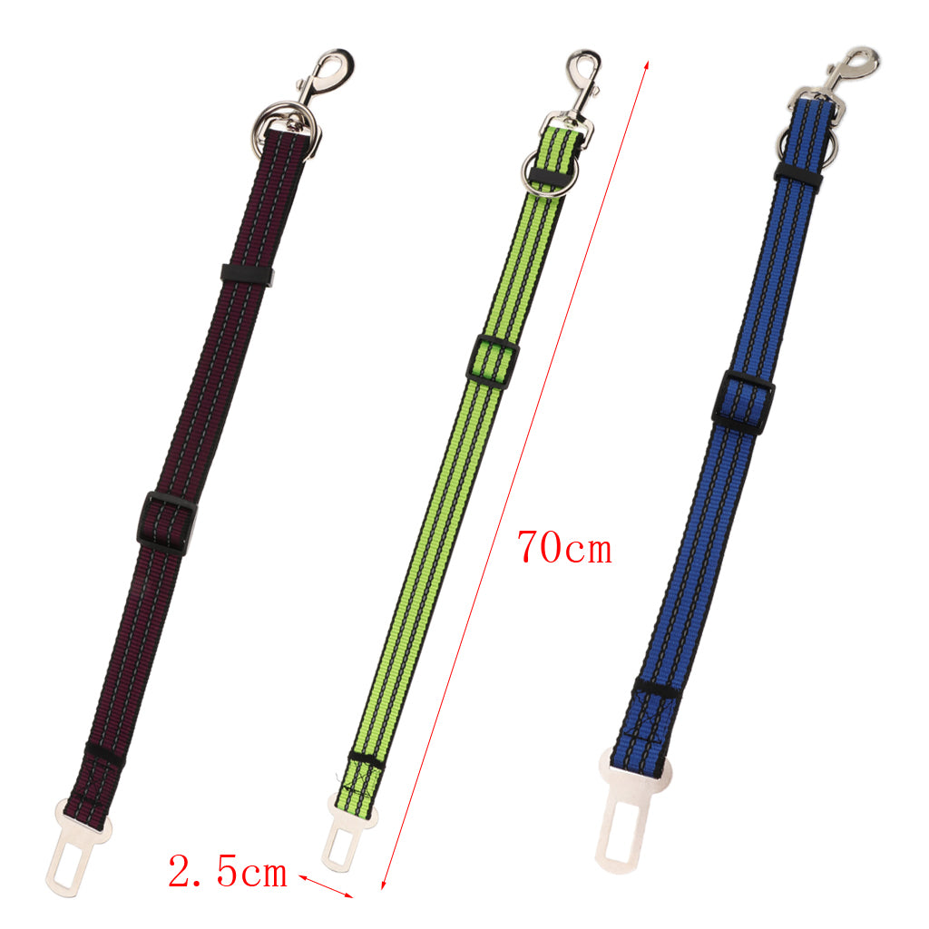 Adjustable Pet Dog Cat Car Seat Belt Strap Restraint Safety Leads Purple