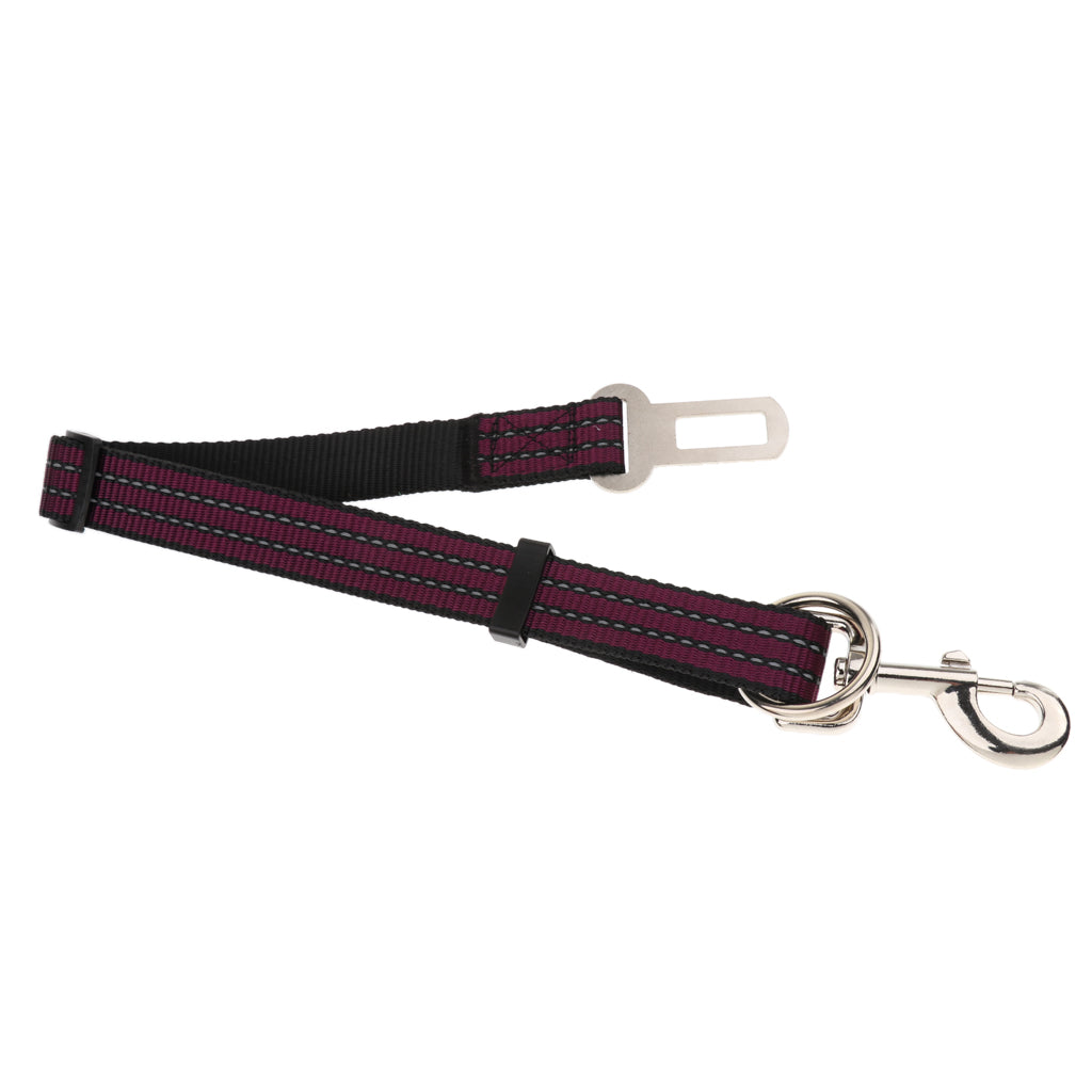 Adjustable Pet Dog Cat Car Seat Belt Strap Restraint Safety Leads Purple