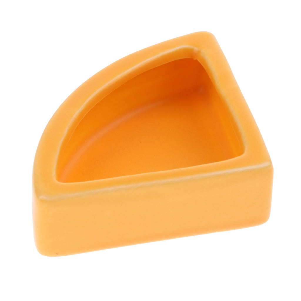 2Pieces Reptiles Feeder Ceramic Food Bowl Anti-escape Dish For Lizard Gecko Orange Angle M