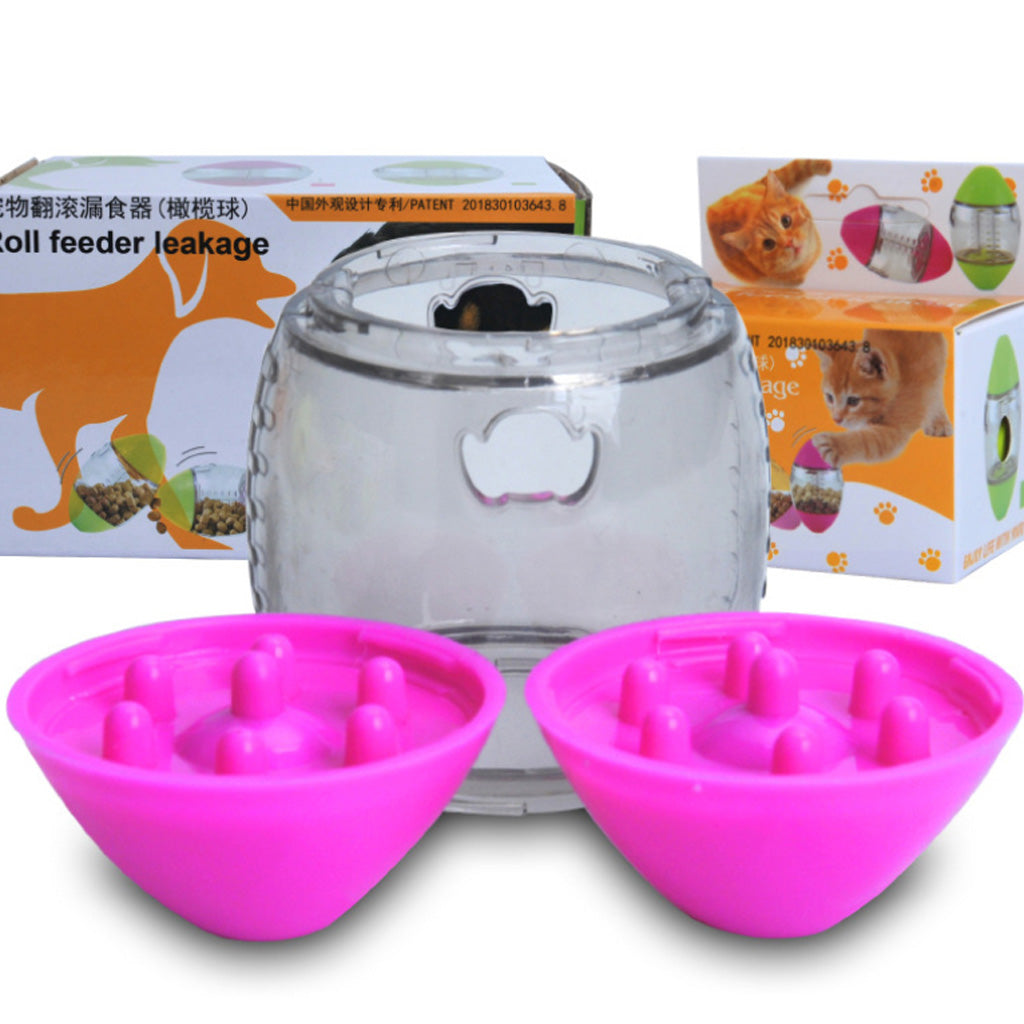 Interactive Dog Treat Soccer Food Dispenser IQ Ball Pet Toys Pink S