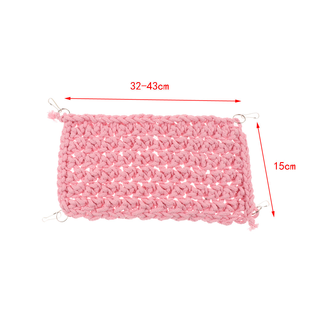 Small Pet Hammock, Lizard Lounger, Cage Hanging Corner Hammock Rope Net Pink