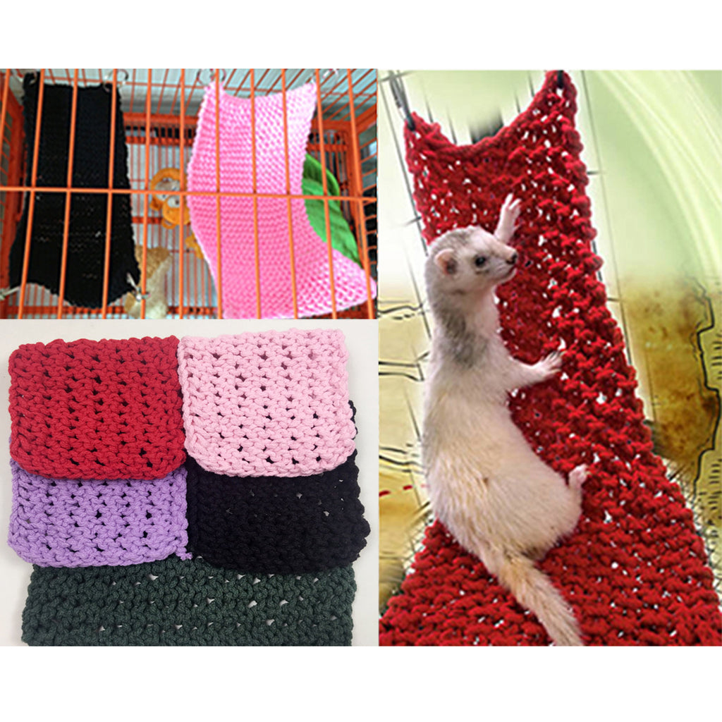 Small Pet Hammock, Lizard Lounger, Cage Hanging Corner Hammock Rope Net Pink