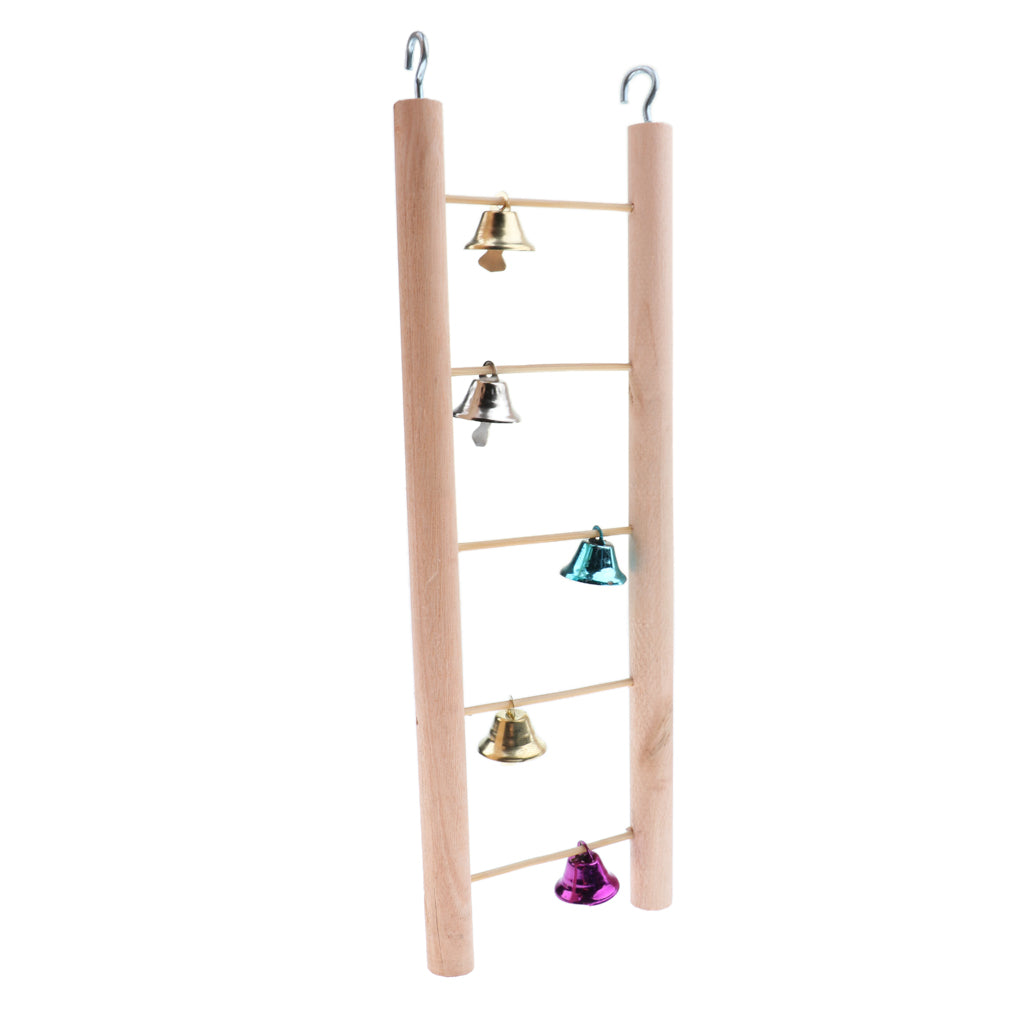 Solid Wooden Parrot Climb Ladder Bird Cage Climbing Swing Toy as described 6 Ladders-bells