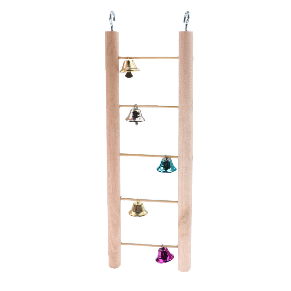 Solid Wooden Parrot Climb Ladder Bird Cage Climbing Swing Toy as described 6 Ladders-bells