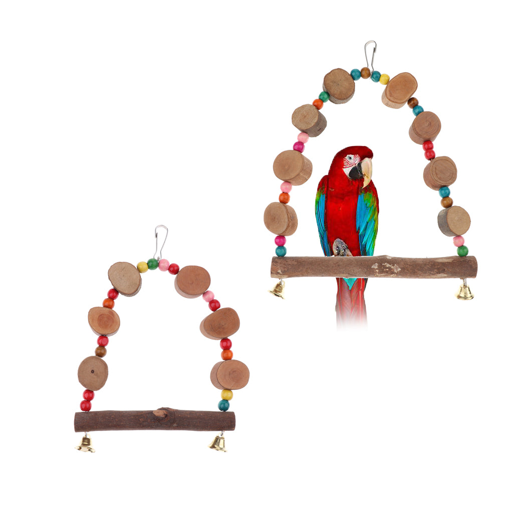 Bird Parrot Perch Swing Hanger Cage Parakeet Cockatiel Finch Lovebird Toy M