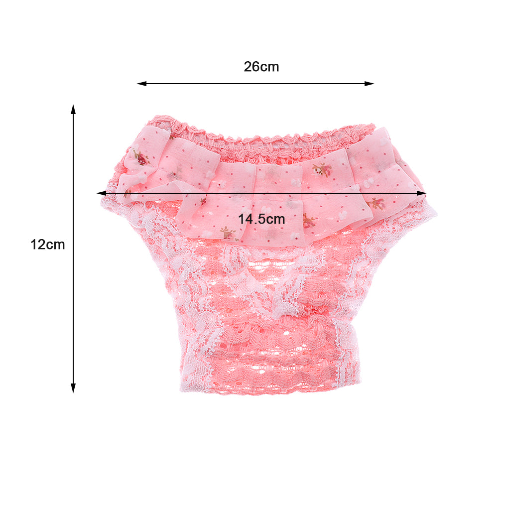 4Pcs Chiffon Female Pet Dog Physiological Pants Underwear Diaper Pink M