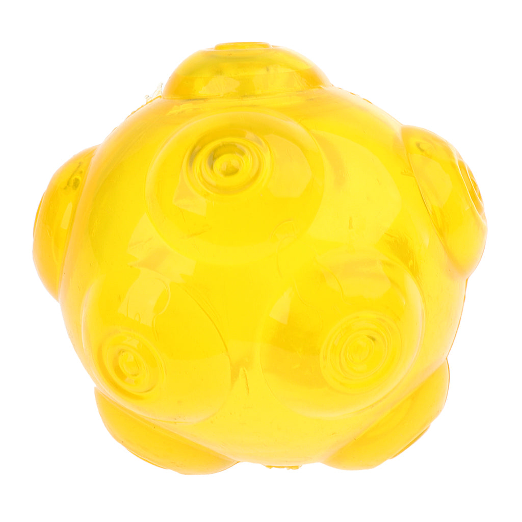 Dog Toy Ball Interactive Squeak Dog Chewing Ball Training Playing Yellow