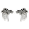 1 Pair Unisex Rivet Brooch Spike Tassel Epaulet Shoulder Board Mark Silver