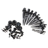 32 Pieces Ear Gauges Stretching Kit Acrylic Plug Taper 14G-0G Expander Black