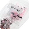 32 Pieces Ear Gauges Stretching Kit Acrylic Plug Taper 14G-0G Expander Pink