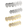 Double Zircon Drill Top Bottom Grill Hip Hop Mouth Teeth Grills Caps Gold