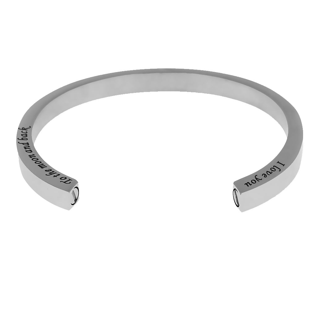 Stainless Steel Cremation Bracelet I Love You To The Moon and Back