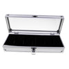 Watch Box Watch Case Aluminum Glass Top Jewelry Case Organizer 6 Slots