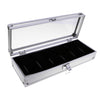 Watch Box Watch Case Aluminum Glass Top Jewelry Case Organizer 6 Slots