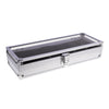 Watch Box Watch Case Aluminum Glass Top Jewelry Case Organizer 6 Slots