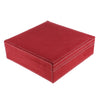 Two-Layer Velvet Jewelry Box Case Holder Storage Organizer with Lock Red