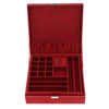 Two-Layer Velvet Jewelry Box Case Holder Storage Organizer with Lock Red