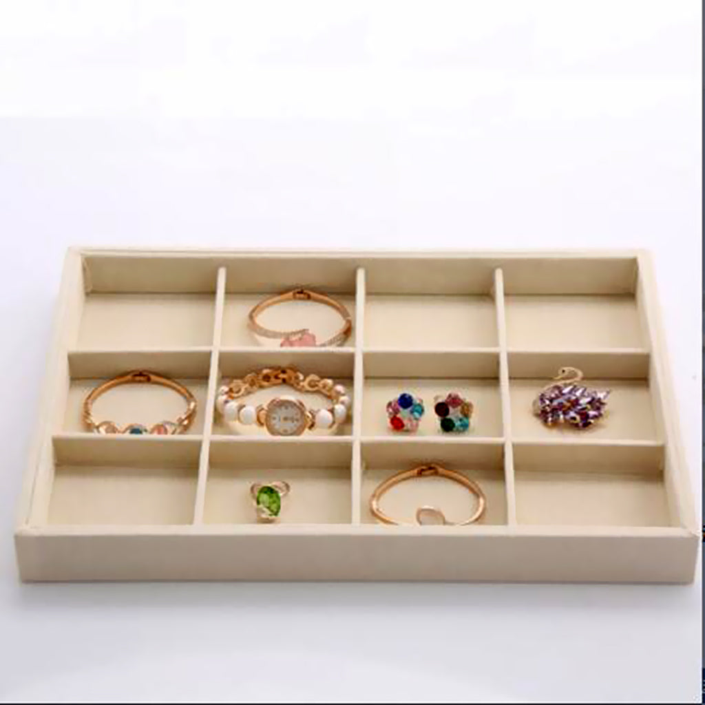 Ring Earrings Necklace Jewelry Display Organizer Box Tray Showcase Holder #1