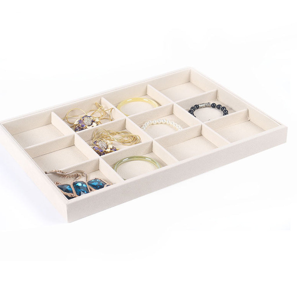 Ring Earrings Necklace Jewelry Display Organizer Box Tray Showcase Holder #1