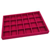 Rose Pink Velvet Jewelry Display Organizer Box Tray Showcase 24 Grids